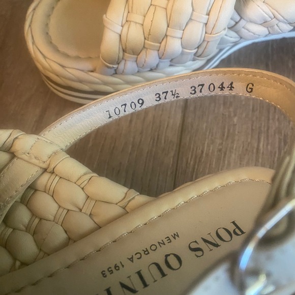 Pons Quintana Leather Woven Cream Platform Sandal Size 37 NEW - Picture 4 of 6